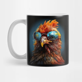 Pop Art Sunglasses Chicken Mug